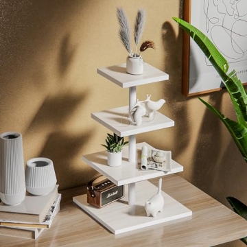 HURZMORO Rustic 4 Tier Cupcake Stand for Events