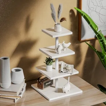 HURZMORO Rustic 4 Tier Cupcake Stand for Events