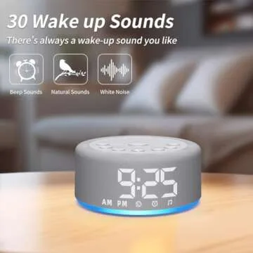 3 in 1 Sound Machine Alarm Clock with Night Light