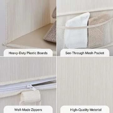 StorageWorks 6-Shelf Closet Organizers, Two 3-Shelf Separable Hanging Shelves for Closet, 12" D x 12" W x 48 3⁄4" H, Mixing of Beige, White & Ivory