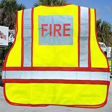 VIEWBRITE Reflective (Class 2) Fire Vest Lime Green - 5 Point Breakaway High Visibility Yellow Fire Fighter Vest (XL - 2XL)