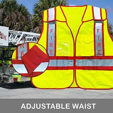 VIEWBRITE Reflective (Class 2) Fire Vest Lime Green - 5 Point Breakaway High Visibility Yellow Fire Fighter Vest (XL - 2XL)