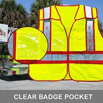 VIEWBRITE Reflective (Class 2) Fire Vest Lime Green - 5 Point Breakaway High Visibility Yellow Fire Fighter Vest (XL - 2XL)