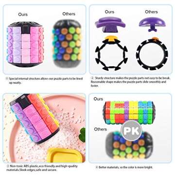 R.Y.TOYS Rotate and Slide Puzzle-Design Patent,Fidget Toys(Restore/Create)-12 Colors,5 Layers-Open Cover for Quick Play,Brain Teaser,Sensory Toys,Stocking Stuffers