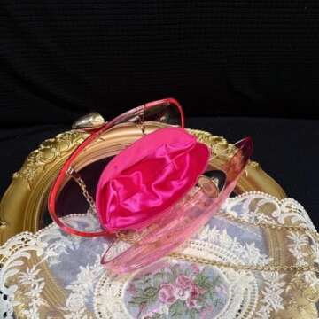 PSBIY Women Acrylic Evening Clutch Purse Unique Clear Handbag with Detachable Chain for Wedding Party Prom, Gradient