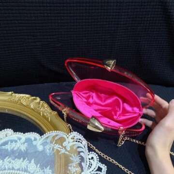 PSBIY Women Acrylic Evening Clutch Purse Unique Clear Handbag with Detachable Chain for Wedding Party Prom, Gradient
