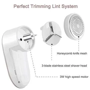 Fabric Shaver Defuzzer, Rechargeable Lint Remover, SIKITUT Electric Sweater Shaver with 2 Replaceable Stainless Steel Blade