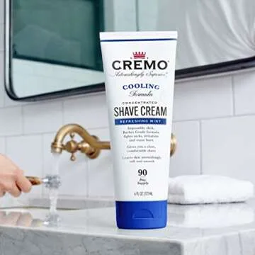 Cremo Barber Grade Cooling Shave Cream, Astonishingly Superior Ultra-Slick Shaving Cream Fights Nicks, Cuts And Razor Burn, 6 Fl Oz (2 Pack), WHITE