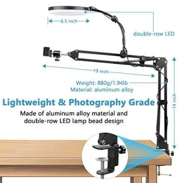 ChromLives Overhead Phone Mount with Ring Light