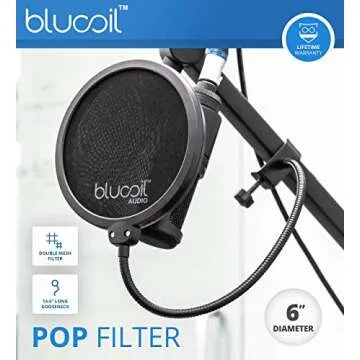 Blucoil Pop Filter for Professional Microphones - High Quality