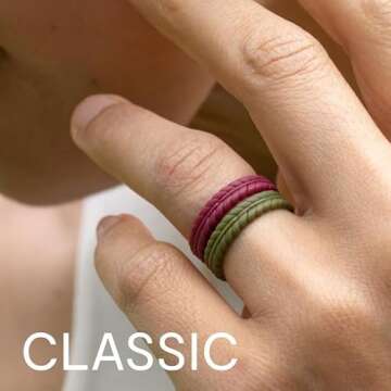 Stylish ROQ Silicone Wedding Ring for Active Women