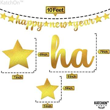 Shiny Gold New Year Banner - 10 Feet | Party Supplies 2025