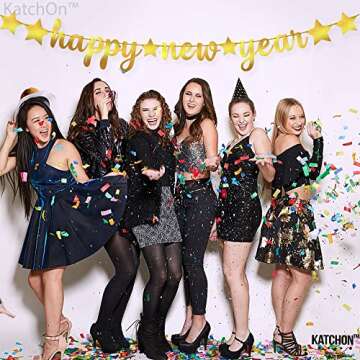 Shiny Gold New Year Banner - 10 Feet | Party Supplies 2025