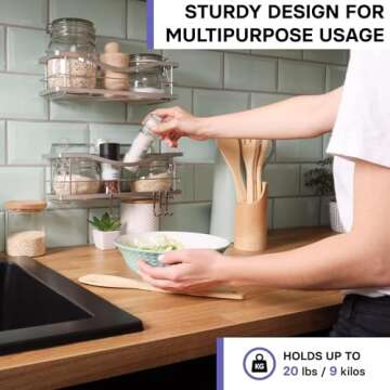 KINCMAX Premium Shower Caddy, Self Adhesive Wall Shower Organizer, 2-Pack No Drill Bathroom Shower Shelves for Inside Shower, Rustproof Stainless Steel Shampoo Holder, Shower Storage Rack, Silver