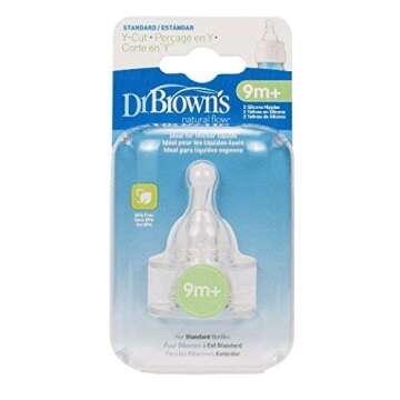 Dr. Brown's Unisex Baby Natural Flow Standard Silicone Y-Cut Nipples - 4 Count