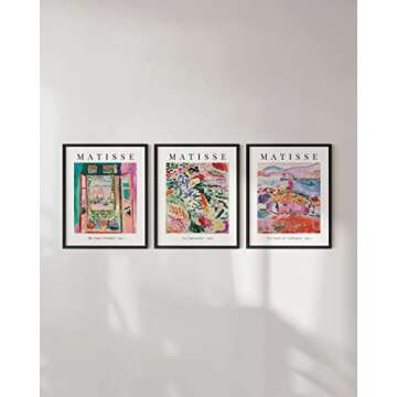 HAUS AND HUES Matisse Prints - Set of 3 Henri Matisse Wall Art, Famous Artist Paintings, Colorful Matisse Poster, Impressionist Modern Art (Unframed 16x20)