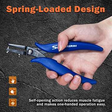 SPEEDWOX Metal Hole Punch Pliers for Jewelry 1.5mm Diameter Round Hole Sheet Metal 24 Gauge Thick 6 Inches Precision Fine Pliers Jewelry Making Tool Craft Beading Hobby