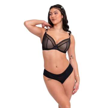 Curvy Kate Women's Lifestyle Plunge Bra, Black , 34FF