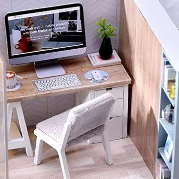 CUTEBEE DIY Dollhouse Miniature with Furniture, DIY Wooden Dollhouse Kit Plus Dust Proof and Music Movement, Creative Room for Valentine's Day Gift Idea(Cozy Time)