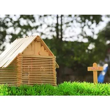 Makerstep 200 Natural Wood Craft, Popsicle Sticks for Crafts 4.5 Inch, Waxing Spatulas, Epoxy Resin Stirring, Ice Cream Candy Making and Garden Markers. Smooth, Splinter-Free, Wooden Wax Sticks