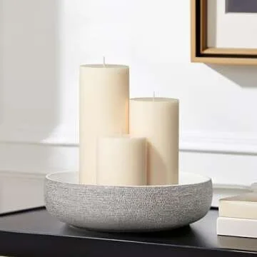 Torre & Tagus Brava Silver Decorative Bowl for Home Decor - 10" Large Ceramic Bowl Decorative Silver Bowl Decor For Table, Large Decorative Bowl For Keys & Silver Fruit Bowl For Kitchen Counter