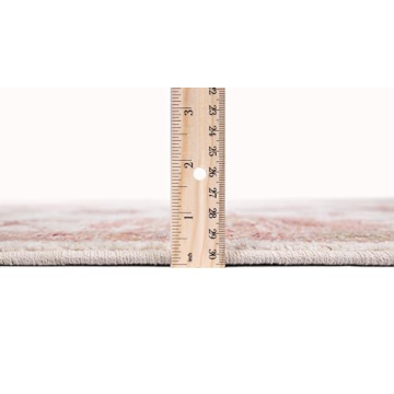 Simply Southern Cottage Southern Heritage - 5'3" x 7' Rectangle in Pink, Floral Traditional Area Rug, Soft, Durable, Easy to Clean, Stain-Resistant, Indoor Home Room Decor