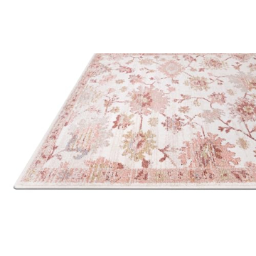 Simply Southern Cottage Southern Heritage - 5'3" x 7' Rectangle in Pink, Floral Traditional Area Rug, Soft, Durable, Easy to Clean, Stain-Resistant, Indoor Home Room Decor