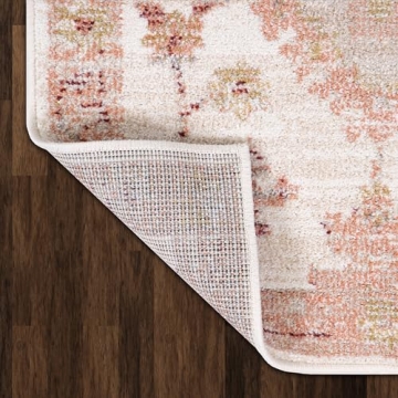 Simply Southern Cottage Southern Heritage - 5'3" x 7' Rectangle in Pink, Floral Traditional Area Rug, Soft, Durable, Easy to Clean, Stain-Resistant, Indoor Home Room Decor