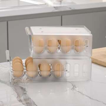 Ettori Egg Holder - Stackable BPA Free Refrigerator Organizer