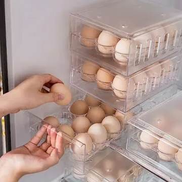 Ettori Egg Holder - Stackable BPA Free Refrigerator Organizer