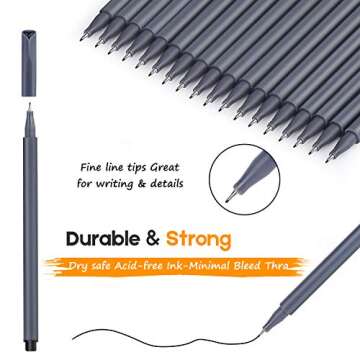 iBayam Journal Pens Fine Point Markers Fine Tip Drawing Pen Porous Fineliner Pens for Journaling Wri...