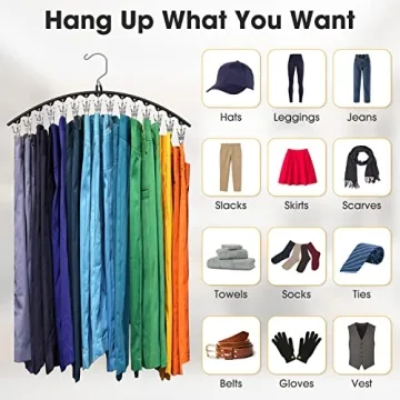 Space Saving Pants Hangers - 15 Clips for Efficient Storage