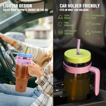 Cafezi 50 oz Tritan Tumbler Leak-Proof BPA-Free Travel Mug