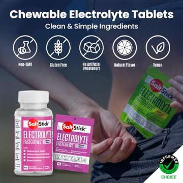 SaltStick Electrolyte FastChews - Mixed Berry Chewable Electrolyte Tablets - Salt Tablets for Runners, Electrolyte Chews for Hydration - 60 Count