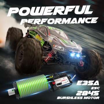 Hosim 2845 Brushless 60+ KMH 4WD High Speed RC Monster Truck, 1:16 Scale RC Car All Terrain Off-Road...