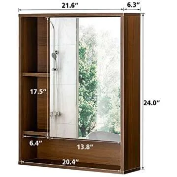 ChooChoo Bathroom Wall Mirror Cabinet - Stylish Space Saver