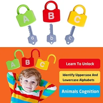 Dinhon Alphabet Learning Lock Toys for Kids Ages 3+