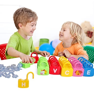 Dinhon Alphabet Learning Lock Toys for Kids Ages 3+