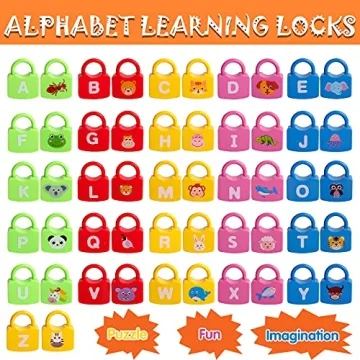 Dinhon Alphabet Learning Lock Toys for Kids Ages 3+