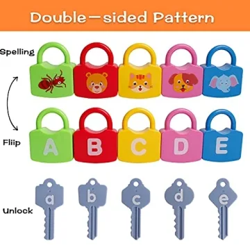 Dinhon Alphabet Learning Lock Toys for Kids Ages 3+