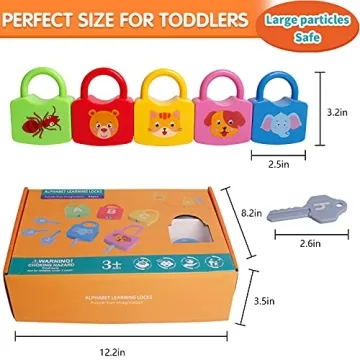 Dinhon Alphabet Learning Lock Toys for Kids Ages 3+