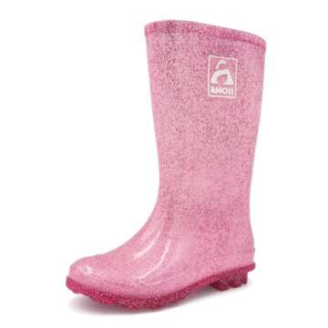 Amoji Glitter Rain Boots for Kids - Waterproof & Stylish