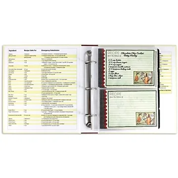 Classic Kitchen Recipe Binder with Protectors and Cards