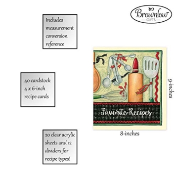 Classic Kitchen Recipe Binder with Protectors and Cards