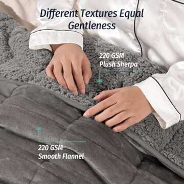 Wemore Sherpa Fleece Weighted Blanket for Adult, 15 lbs Dual Sided Cozy Fluffy Heavy Blanket, Ultra Fuzzy Throw Blanket with Soft Plush Flannel Top, 48 x 72 inches, Grey on Both Sides