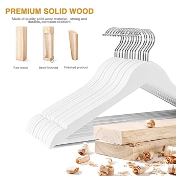 HOUSE DAY Wooden Hangers 30 Pack Smooth Finish Heavy Duty