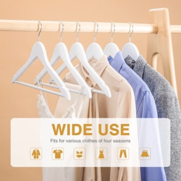 HOUSE DAY Wooden Hangers 30 Pack Smooth Finish Heavy Duty