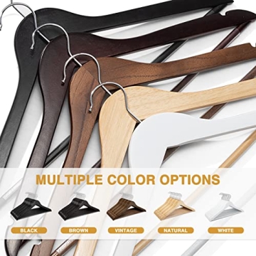 HOUSE DAY Wooden Hangers 30 Pack Smooth Finish Heavy Duty