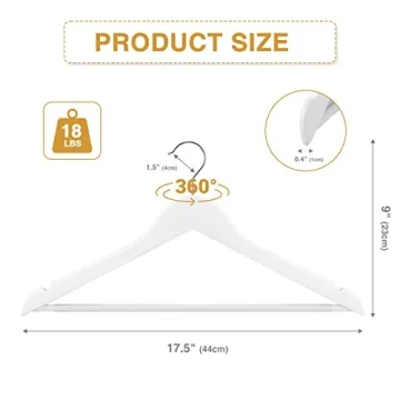 HOUSE DAY Wooden Hangers 30 Pack Smooth Finish Heavy Duty