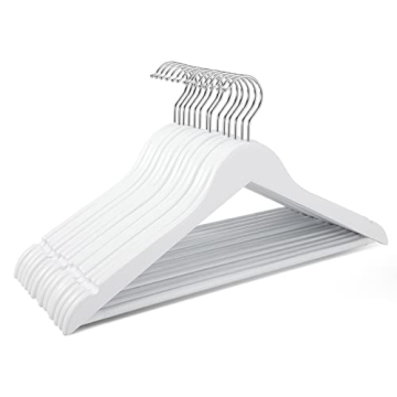 HOUSE DAY Wooden Hangers 30 Pack Smooth Finish Heavy Duty